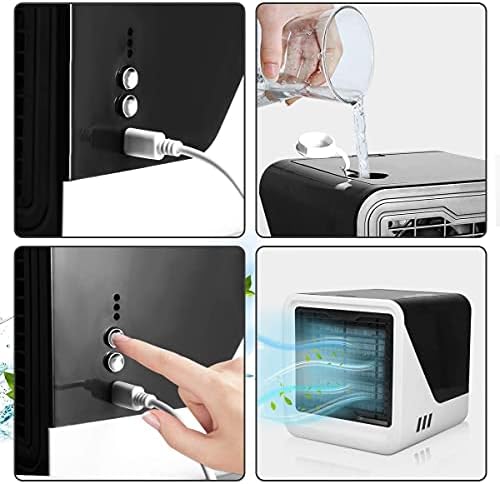 WACZJ Личен ладилник за воздух Преносен мини USB климатик 3 Брзи е енергетска ефикасна моќна за домашна канцеларија на отворено
