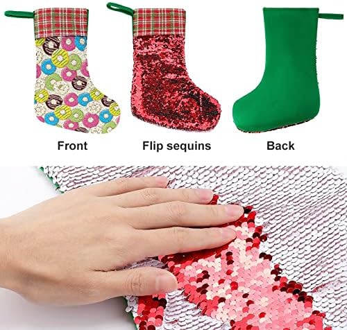 Вкусни крофни секвенци за Божиќни празници Реверзибилни бои кои се менуваат магичен фонд за Божиќно дрво Камино виси чорапи