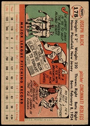 1956 Топпс # 178 WHT JOО Блек Синсинати Црвените VG Reds