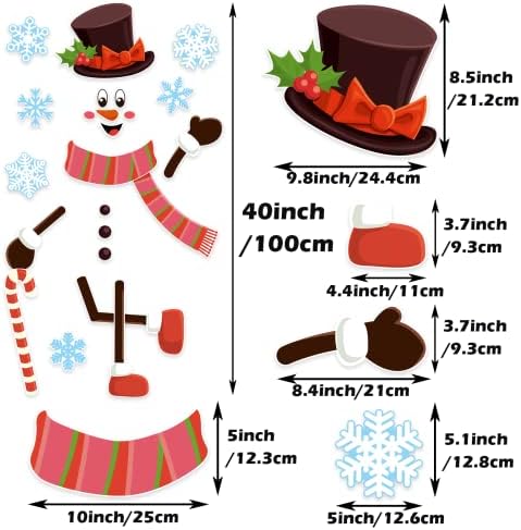 4ft Голем Божиќна табла за снежнина, поставена зимска сноу -празничка огласна табла Декорација со снегулки за снопови за украси