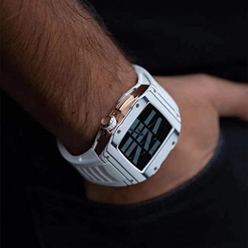 Аемал јаглеродни влакна СОСТОЈБА СТИЛ СТИЛ КИТ за Apple Watch Series 8 45mm лесна лента за iWatch 7 6 SE 5 4 Series 44mm DIY додатоци