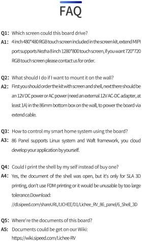 Kocoo Lichee RV 86 панел, 86x86 mm, Allwinner D1 RISC-V 64bit, Smart Home Central Control Development Board Поддршка Linux WAFT