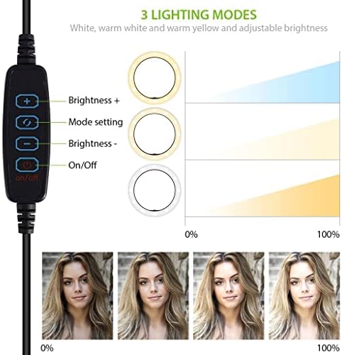 Светла Селфи Прстен Три-Боја Светлина Компатибилен Со Вашиот Samsung Samsung Galaxy Tab Активен SM-T360 10 Инчи Со Далечински