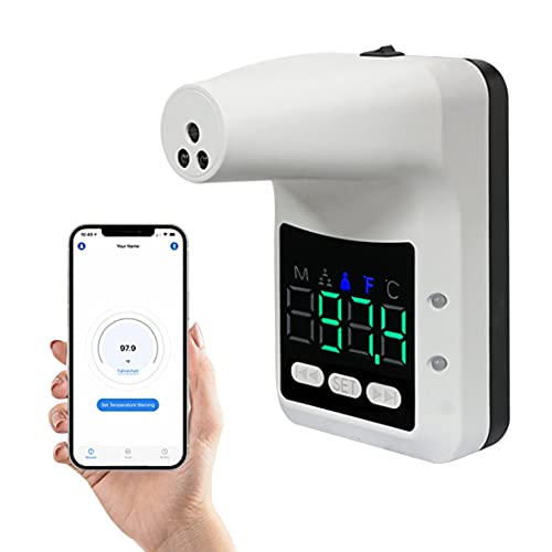 Инфрацрвен Термометар На Челото Монтиран На ѕид Со Bluetooth За iOS Апликација Бесконтактен Температурен Термометар За Бизниси, Училишта,