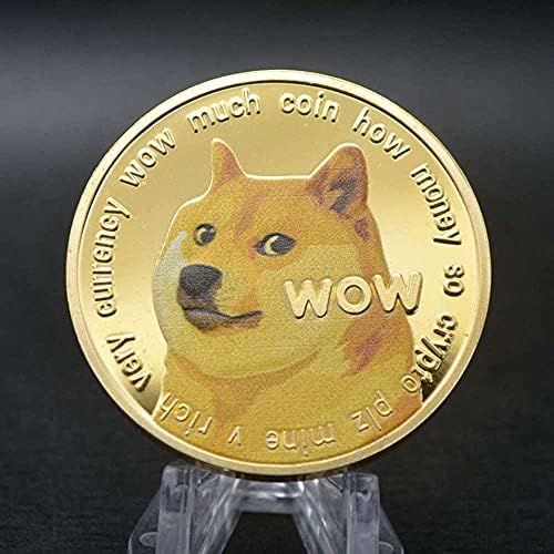 1 мл злато-позлатена комеморативна монета со комеморативна монета злато-позлатена Dogecoin 2021 со ограничено издание колекционерска