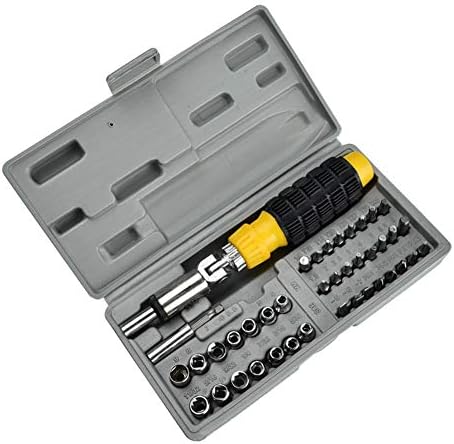 Шрафцигер 41pcs домаќинство пластична рачка окулална алатка за шрафцигер на шрафцигер, поставени алатки за поправка на автомобили
