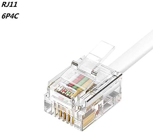 Urbest 2 компјутери RJ11 машки до женски двонасочен кабел за конвертор на телефонски разделник