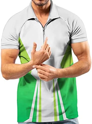 Hddk mens кратки ракави патент Поло кошули улична прскање-мастила крпеница лапел јака голф врвот летен поштенски врат случајна кошула
