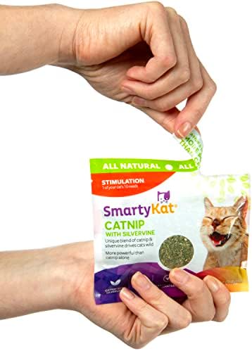 SmartyKat Коча билка &засилувач; Silvervine Мешавина за Мачки &засилувач; Мачиња, Повторно Запечатување Торбичка-0,5 Унца