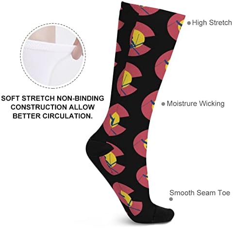 Колорадо знамето скијање ски печатено печатено бои чорапи атлетски колени високи чорапи за жени мажи