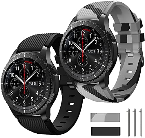 TOOLAIK 22mm Watch Band Компатибилен За Samsung Galaxy Watch 3 45mm/Galaxy Watch 46mm Бендови/Опрема S3 Граница/Класичен, 22mm Мек