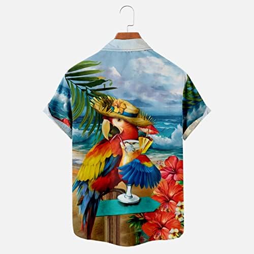 Летни кошули на плажа за мажи 2023 година 3Д печатено сликарство Флорална кошула мажи жени исклучуваат јака гроздобер кошула за мажи
