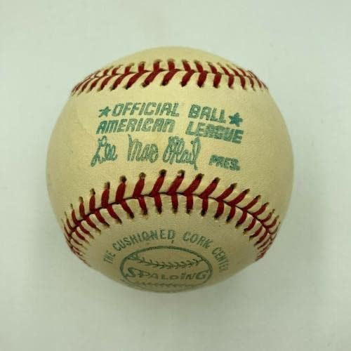 Зачудувачки сингл Jо Мекарти потпишан Бејзбол во Американската лига со JSA COA - Автограмирани бејзбол