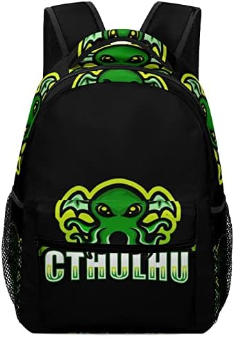 Зелени Cthulhu патувања за патувања мода рамо торба мала тежина мулти-џебна дневна пакет за шопинг за работа во училишна студија