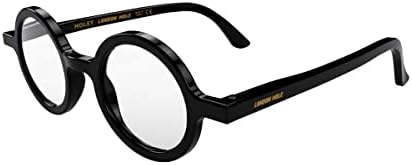 Лондон Крт Очила | Моли Очила За Читање | Тркалезни Очила | Кул Читатели | Стилски Очила За Читање | Машки Женски Унисекс | Пролетни Шарки | Сјај Црно | + 1.5 зголемување