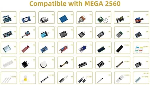 Huayuxin DIY електронски стартер комплет наменет за Mega2560 Arduino комплет, комплет за електроника на табла 40-во-1, програмбилно