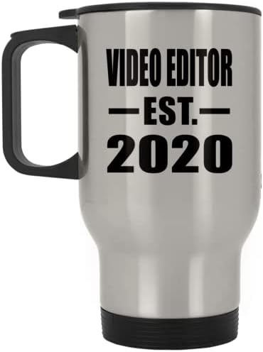 Дизајнирајте Уредувач На Видео Воспоставен E. 2020 Година, Сребрена Патна Кригла 14оз Изолирана Гимнастика Од Нерѓосувачки Челик, Подароци
