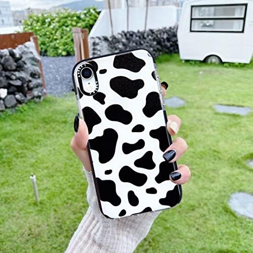 Аберија Дизајнирана За Iphone XR Случај Крава, Симпатична Јасна Со Дизајн На Кравјо Печатење Мека Силиконска TPU Цврста Заштитна