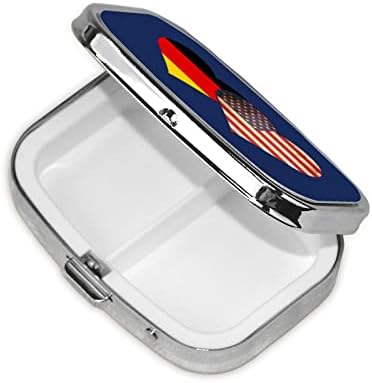 Германско знаме и американско знаме плоштад мини пилула кутија за патувања за медицина Организатор преносен метален пилула кутија