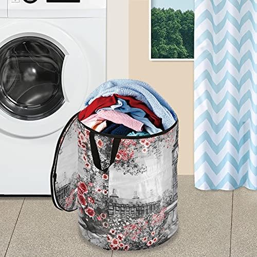 Роуз Биг Бен Поп -доп за перење алишта се попречува со корпа за складирање на капакот за складирање на капакот за кампување домашна