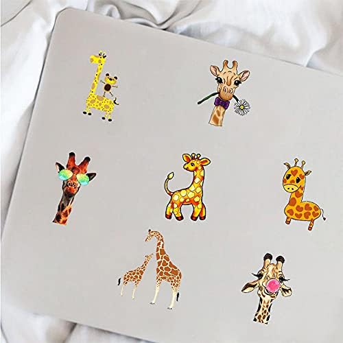 Налепници за жирафа | 50 парчиња жирафа водоотпорни винилни декорации за шишиња со вода лаптоп багаж чаша мобилен телефон компјутер скејтборд