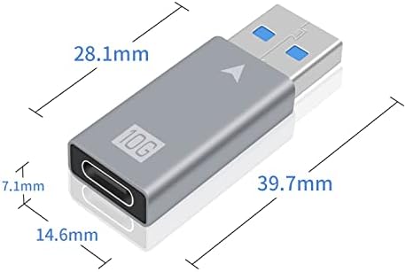 Poyiccot USB C Femaleен до USB адаптер, 10Gbps USB Cенски до USB 3.0 машки адаптер, USB 3.1 Gen 2 Type C до USB конектор за полнач