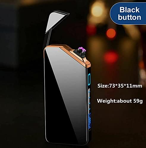 Gokame Dual Arc Electrical Lighter, електричен запален USB -полнеж, запалка од плазма метал, западен џеб полесен со LED дисплеј за батерии - со