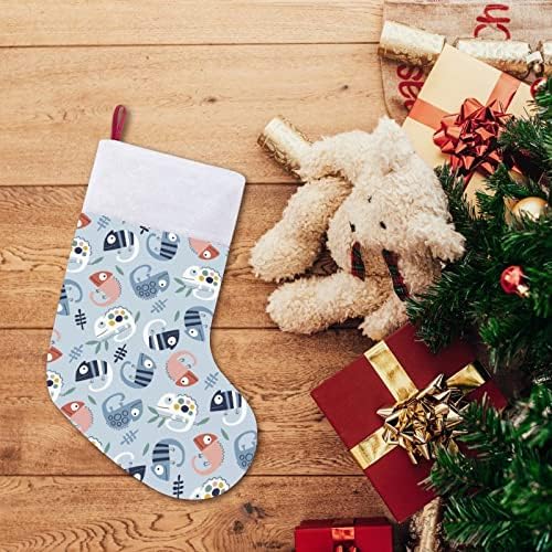 Симпатични камелеони Божиќ што виси порибување симпатична санта чорап за украси за Божиќни украси украси подароци