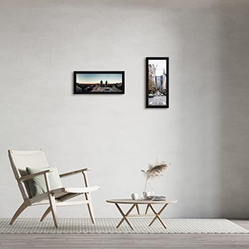 Голден Стејт уметност, рамка за слика 8x20 во црно - цврсто дрво со калено стакло - хоризонтални и вертикални формати за wallид,