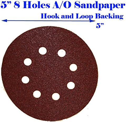 5 8 дупки 600 решетки со песок со песок на песок, случајна орбита кука и јамка Сандер шкурка лист за DeWalt, Bosch Makita