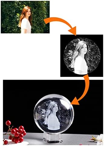 2д персонализирана кристална фото топка прилагодена слика Сфера Глобус Дома Декор за подароци за лекување на топка сфера