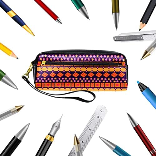 Кутија со моливи на геерот, торбичка за моливи, торба со моливи, естетска торбичка за молив, пурпурна гроздобер геометриски бохо
