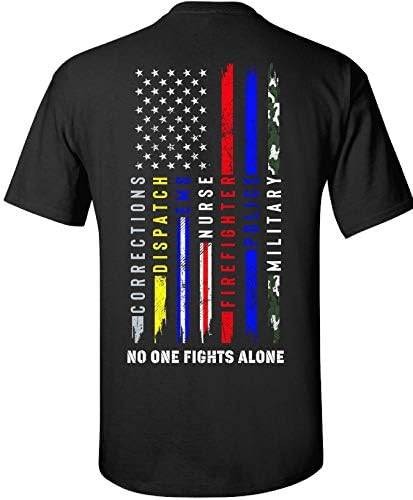 Никој не се бори сам по патриотска облека маица за маица