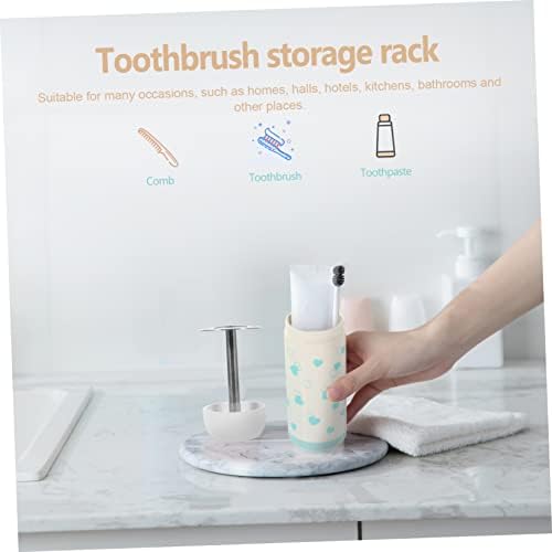 Cabilock 4pcs Не'рѓосувачки челик држач за четкичка за заби Електрична ткаенина Десктоп додатоци за заби паста за паста за заби,