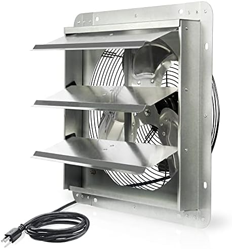 Вентисол 12 инчен wallид монтиран вентилатор за издувни бленда со кабел за напојување од 1,65м - Автоматски бленда - вентилатор за