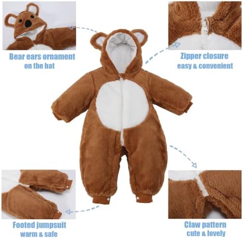 SJYIH задебелен неутрален мечка со едно парче за новороденчиња од 0-10 месеци, применливо за вреќа за спиење, палто или ќебе за прегратка-Најдобар суштински подарок за ?