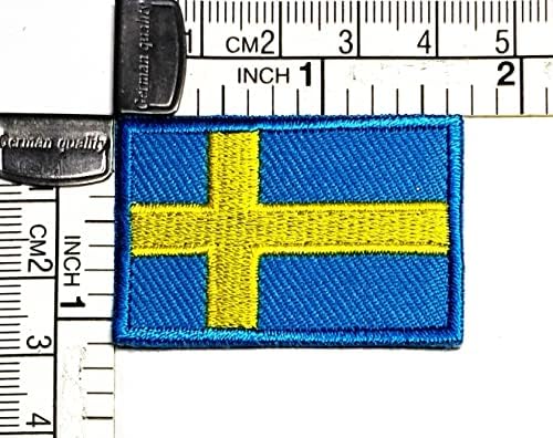 Кленплус 1, 1Х1, 6 ИНЧИ. Мини Национална Шведска Знаме Закрпи Знаме Земја Воена Тактичка Везена Апликација Железо На Лепенка Декоративна Поправка