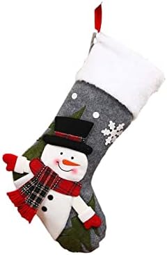 Odhwax Божиќни големи чорапи карирани со кадифен манжетни за декор за порибување торба за подароци