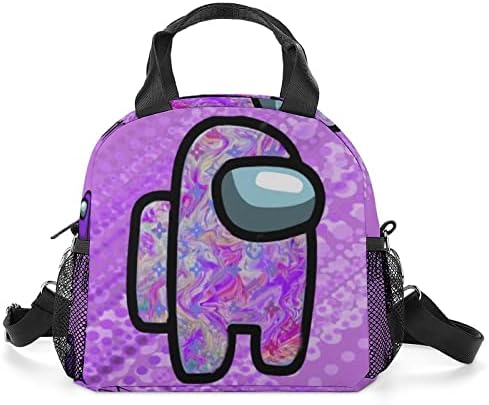YSkyCaps Виолетова Игри Изолирани Ручек Торба Еднократно Ручек Кутија Чанта Со Прилагодливи Рамо Лента За Училишна Работа Патување