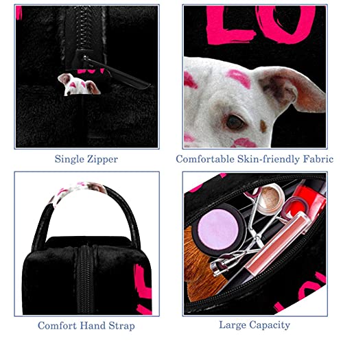 Шминка Торба Патување Козметичка Торба Љубов Куче Тоалет Торба Организатор Торбичка Со Патент И Рачка