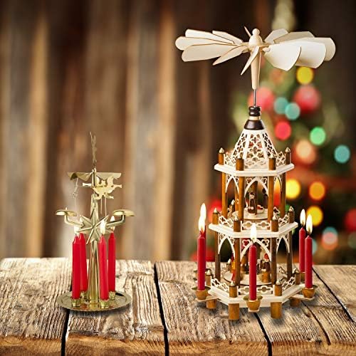 20 парчиња Свеќи За Новогодишна Елка - Ангелски Ѕвончиња Украси - Божиќни Пирамиди Рингишпил - 4 инчи Х 1/2 Инчен Дијаметар - 1,5 Час Време На