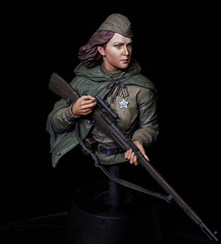 Гудмоел 1/10 Втората светска војна Советски женски војник смола фигура модел на биста / неискористен и необоен војник умирачки комплет / LW-7515