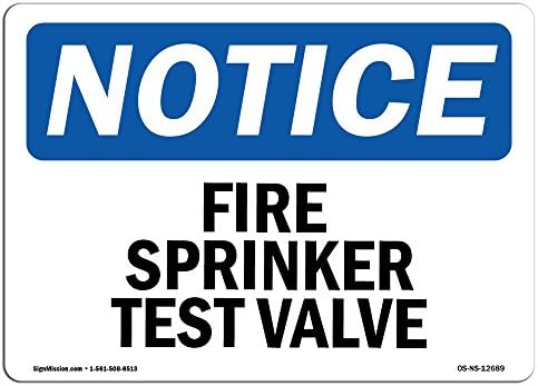 Знак за известување за ОСХА - Тест за тест за прскање на пожар | Алуминиумски знак | Заштитете ја вашата деловна активност, градилиште, магацин