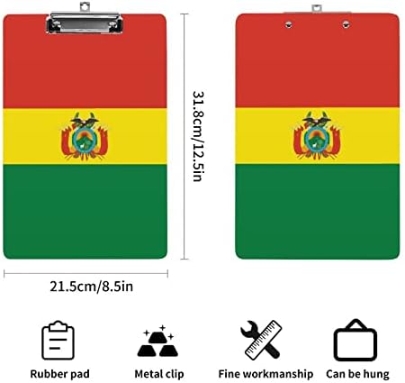 Боливија Знаме Акрилни Табли Со Исечоци Со Метален Клип 12,5 Х 8,5 Инчни Симпатични Табли За Клипови За Настан Во Училница Во Канцеларија