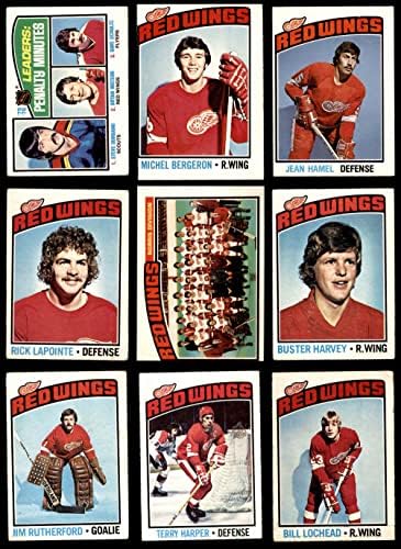 1976-77 O-Pee-Chee Detroit Red Wings во близина на екипата сет Детроит црвени крилја GD+ Red Wings
