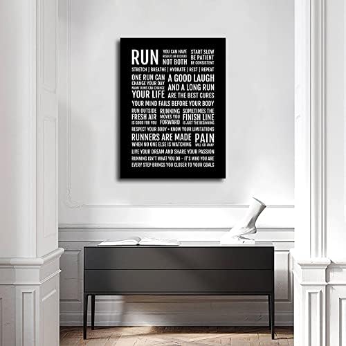 Печатење на манифестот на тркачот - Инспиративни цитати за трчање, мотивациони тркачи постер уметност платно wallидна уметност печатење