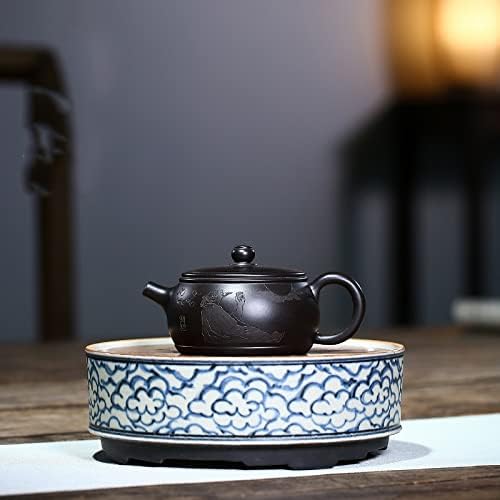 WIONC оригинална руда виолетова глина рачно насликана врежана ограда зиша чајник рачно изработен кунг-фу чај пијалок чај чај со чај црна тенџере