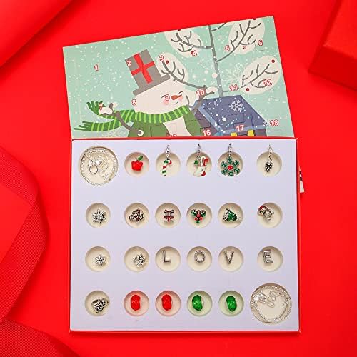 Божиќни Орнаменти 24 Календарски Кутија За Подароци ПОСТАВЕТЕ САМОСТОЈНА Слепа Кутија Со Монистра Детска Божиќна Нараквица Подарок