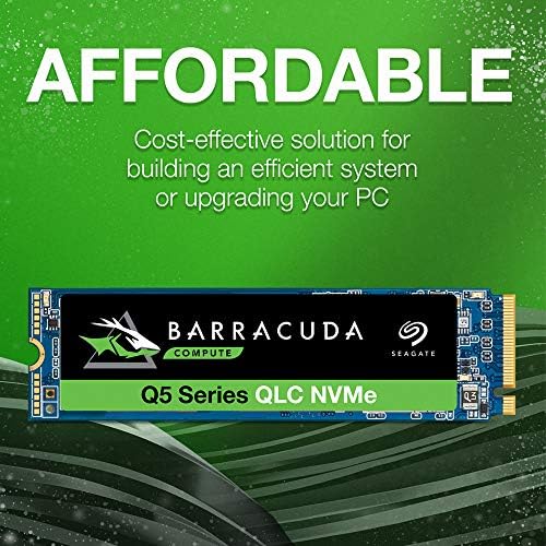 Seagate Barracuda Q5 1TB Внатрешен SSD - M.2 NVME PCIE GEN3 × 4, 3D QLC за работна површина или лаптоп, 1 -годишни услуги за спасување