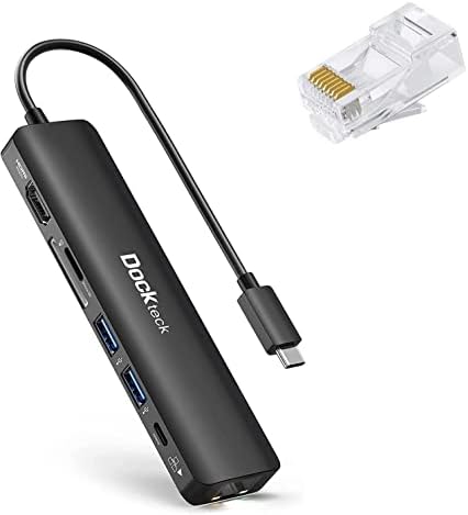 USB C Hub 4k 60Hz, Dockteck 7-во-1 USB C Pd Ethernet Hub Dongle СО 4K 60Hz HDMI, 1gbps Ethernet, 100W PD, 2 USB 3.0, Sd/Micro SD Пакет со cablecreation